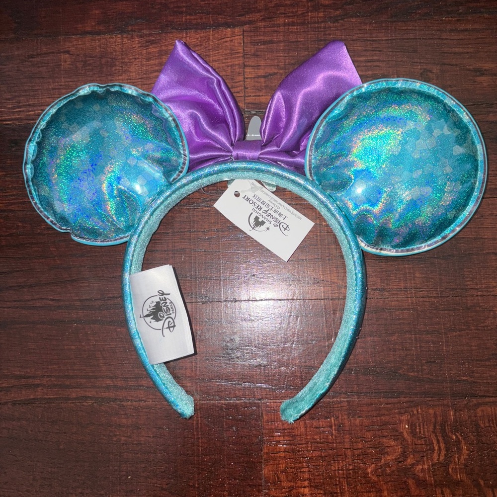 Little Mermaid Themed Teal and Purple Seashell Ears - Picture 3 of 4